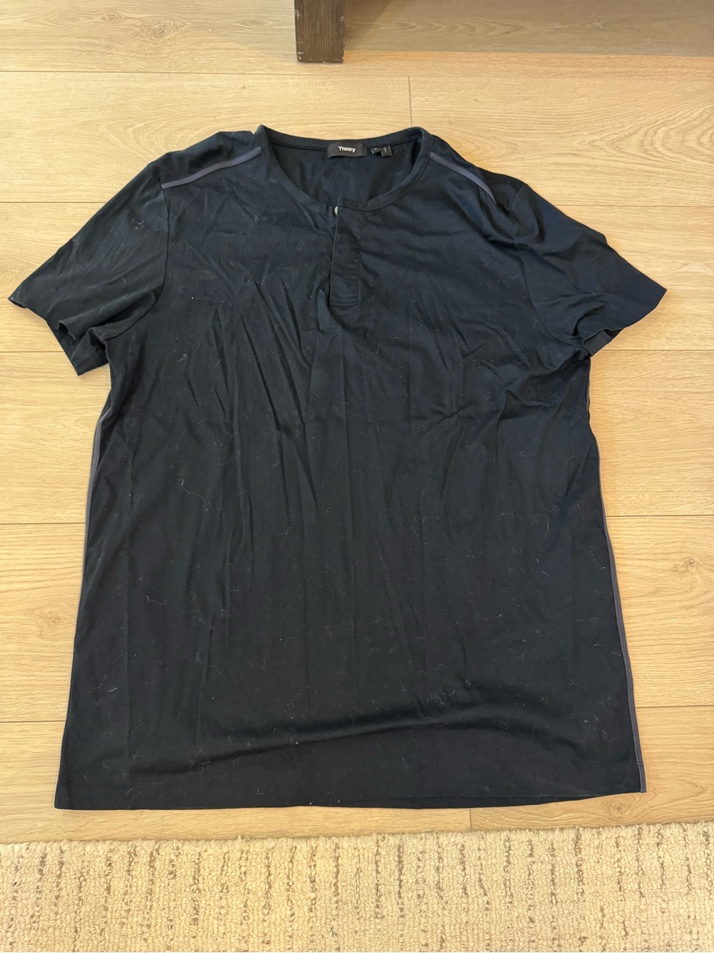 Theory Men’s Navy Short-Sleeve Henley Tee